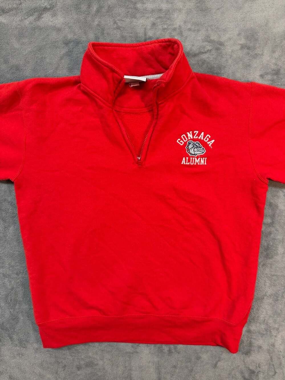 Medium Champion Gonzaga University Alumni Red Quarter Zip Sweatshirt
